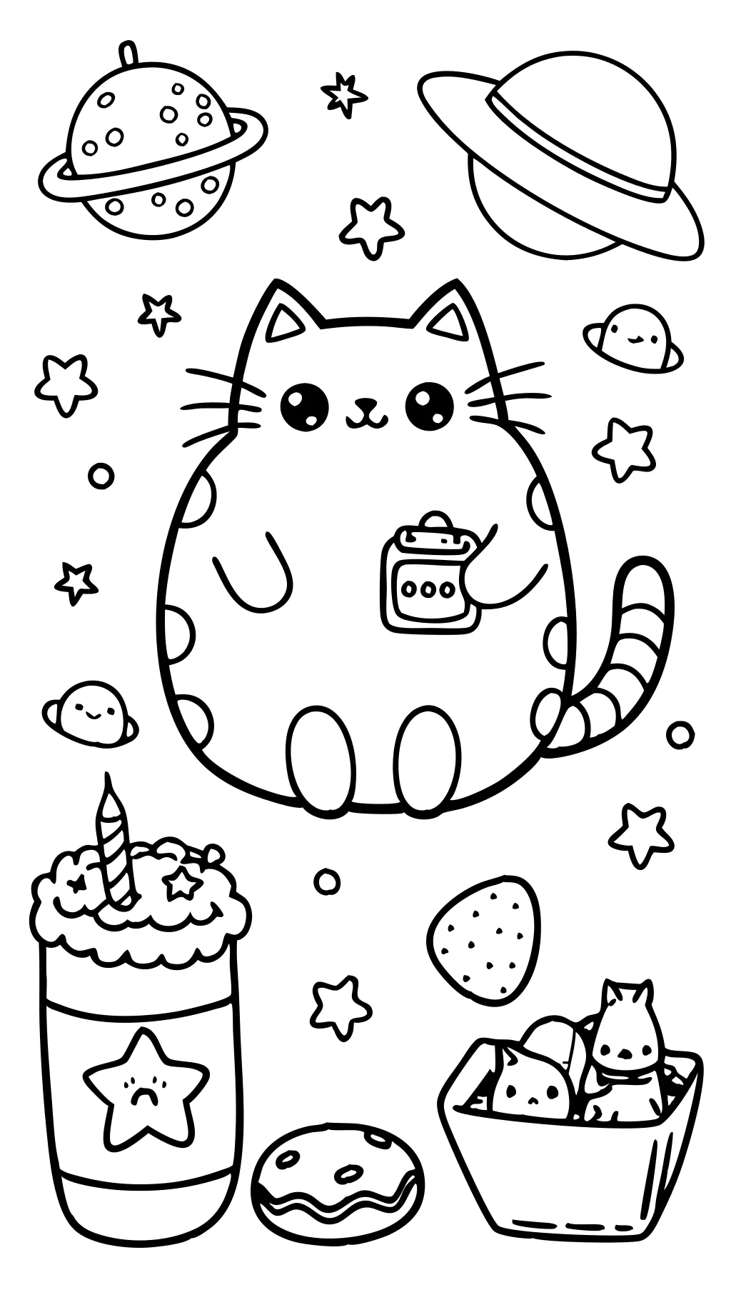 cute pusheen coloring pages